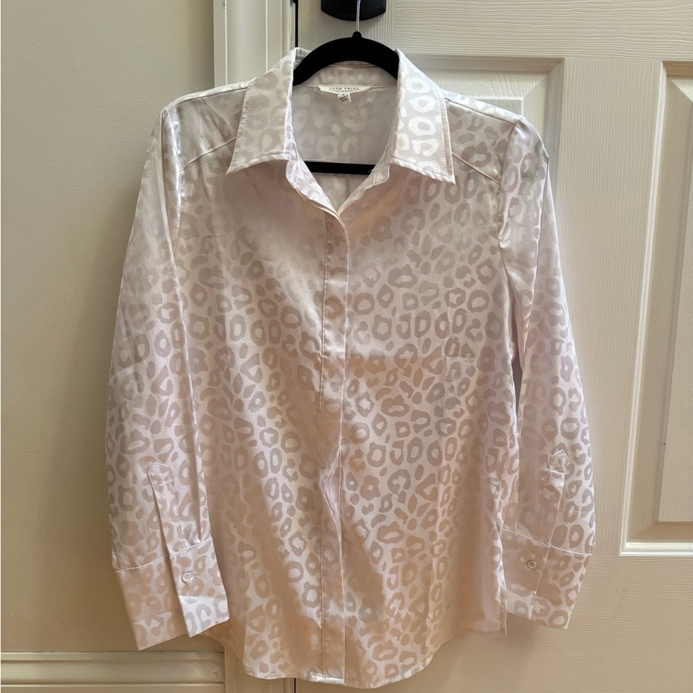 12th Tribe White Leopard Print Shirt